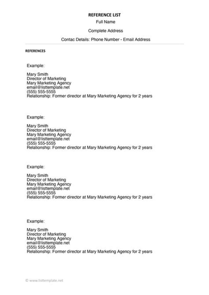 How do you write a reference list?