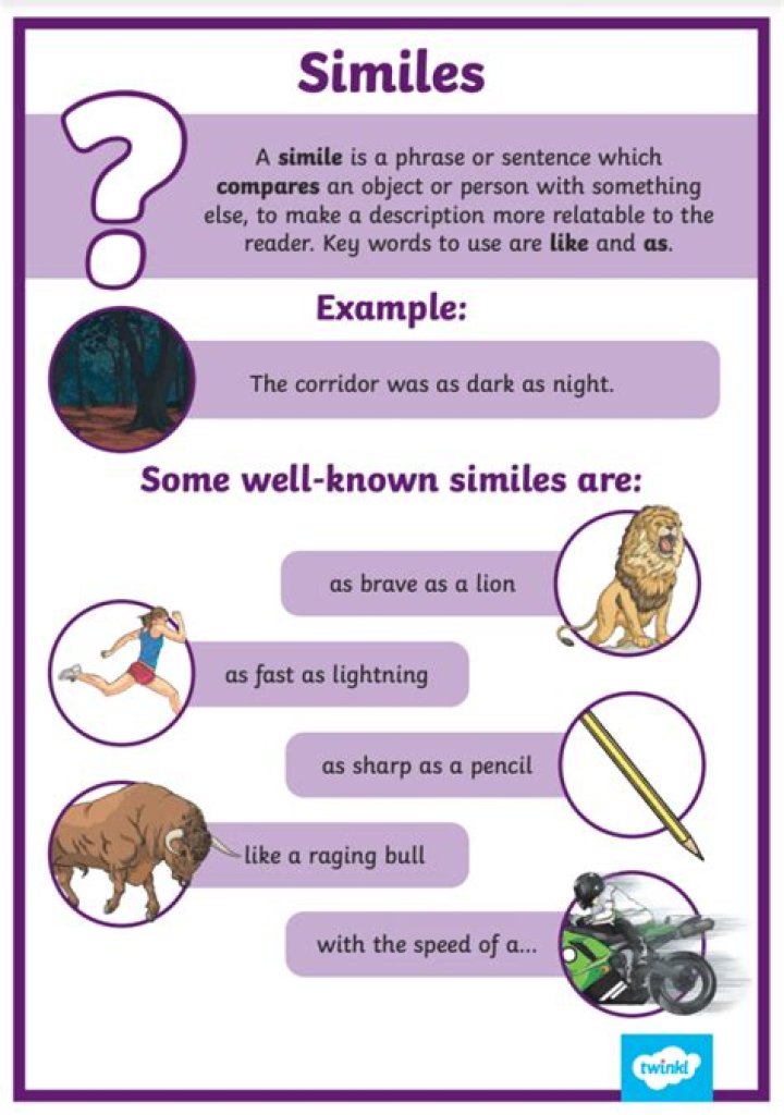 What is a simile for personality?